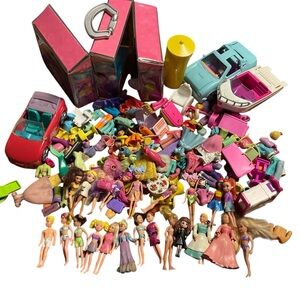 Polly Pocket Doll Lot Cars Boat  Accessories Dolls 2000s Lot